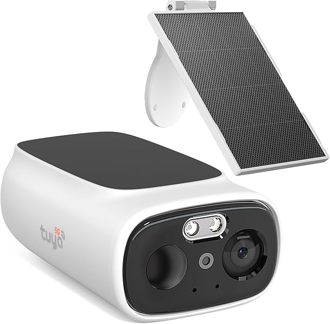 ELECCTV 2K Solar Camera Outdoor Wireless, 2.4/5 Ghz WiFi Cameras for Home Security,130°-Wide View,Color Night Vision, IP65 Waterproof,2-Way Audio,Cloud/SD, Support Alexa