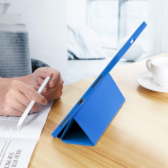 Case for iPad Pro 11 Inch 4th/3rd/2nd Generation 2022/2021/2020 with Pencil Holder [Support iPad 2nd Pencil Charging] Slim Trifold Stand Smart Protective Cover, Auto Wake/Sleep(Blue)
