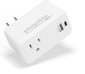 Plugable Outlet Extender with USB-C & USB-A Fast Charging - Wall Charger Block for iPhone 15/16. Pass-Through Design, Travel & Office