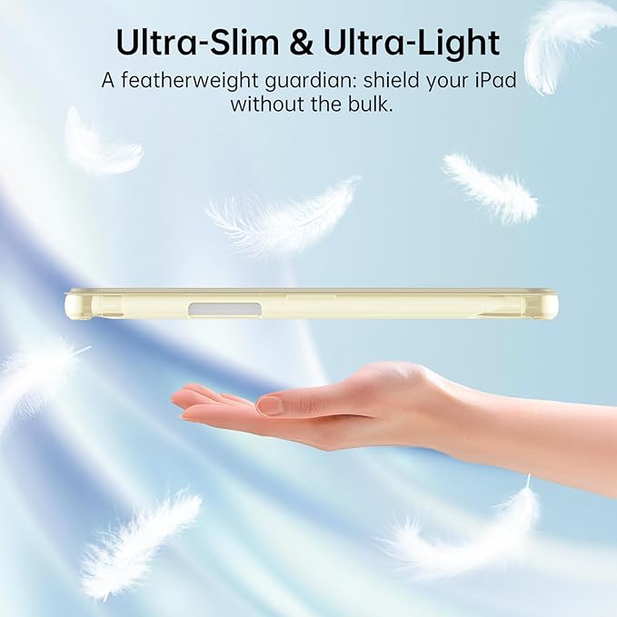 MoKo for iPad mini 7 A17 Pro Case 2024, iPad mini 6th Generation Case 8.3 Inch 2021 with Pencil Holder, Slim Light Trifold Smart Protective Cover with Hard PC Translucent Back Shell, Starlight