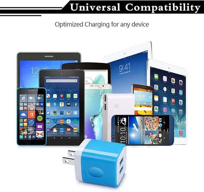 USB Wall Charger,Charging Block,5Pack 2.1A Wall Plug Power Cube Brick Charger Adapter Compatible with iPhone 17 16 15 14 13 12 11 Pro Max/Xs/XR/8/7/6 Plus,Samsung Galaxy S23 S22 S21 S20 A10e A50 A80