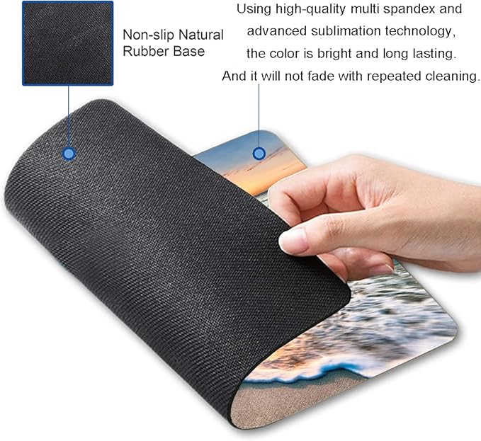 Mouse Pad, Premium-Textured Mouse Mat, Non-Slip Rubber Base Mousepad for Laptop, Computer & PC,9.5×7.9 in,Beach Sunset
