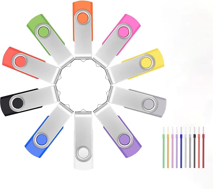 FEBNISCTE Flash-Drive 8 GB 10 Pack 2.0 USB Thumb Drive USB Drive Pack USB- Flash-Drives Memory Stick Jump Drive Zip-Drive for File Backup and Transfer