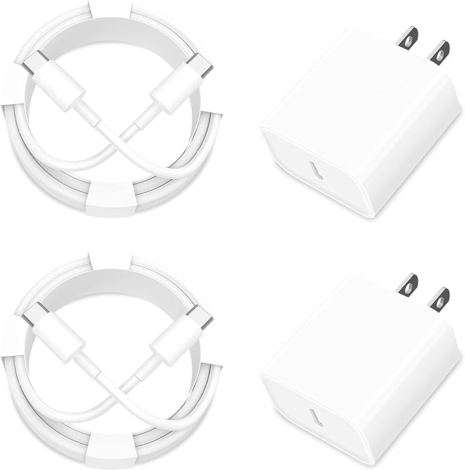 [Apple MFi Certified] iPhone 17 Charger Fast Charging, Stuffcool 2Pack 20W PD USB-C Power Adapter Type-C Wall Charger with 2Pack 6FT USB-C Cord for iPhone 17/17 Air/17 Pro/17 Pro Max/16/16 Pro/15/iPad