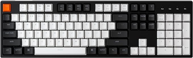 Keychron C2 Full Size Wired Mechanical Keyboard for Mac, Hot-swappable, Gateron G Pro Brown Switch, RGB Backlight, 104 Keys ABS keycaps Gaming Keyboard for Windows, USB-C Type-C Braid Cable