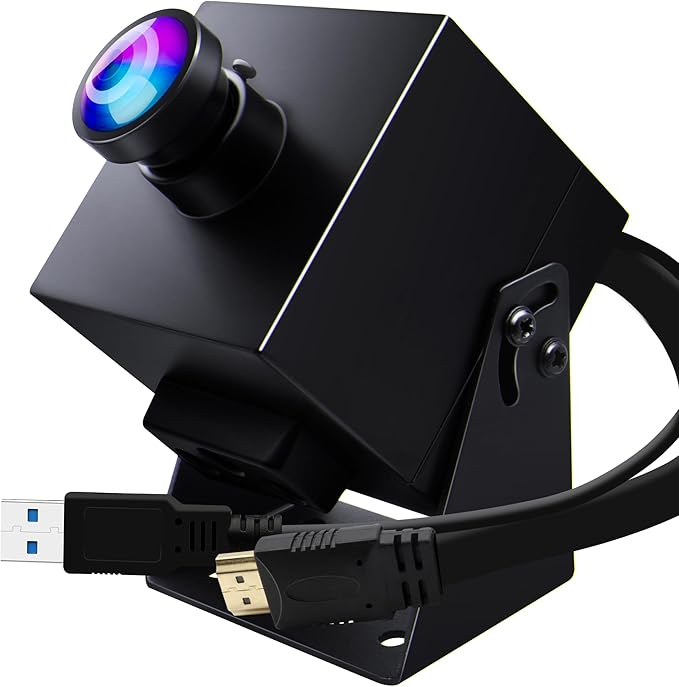 ELP 4K 60fps HDMI Webcam USB3.0 Camera Dual Output Wide Angle 120degree Low Distortion Lightburn_Camera 2X Digital Zoom Webcamera H.264 High Speed USB Security Cameras for Computer TV Monitor