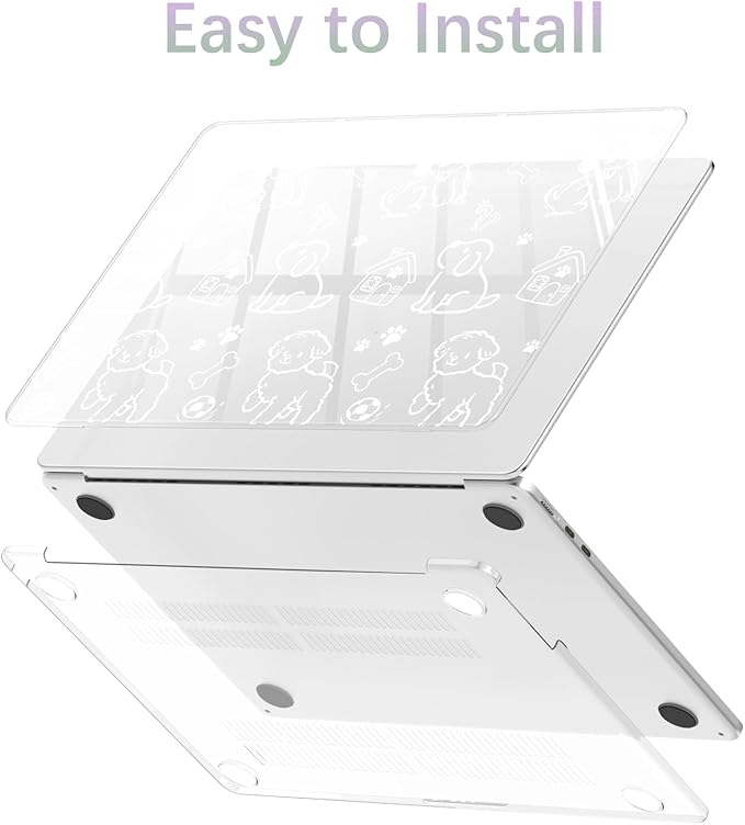 Compatible with MacBook Air 13 inch Case M1 A2337 A2179 A1932 2022 2021 2020 2019 Release, Cute Dog Puppy Protective Hard Shell Clear Cover for MacBook Air 13.3 inch