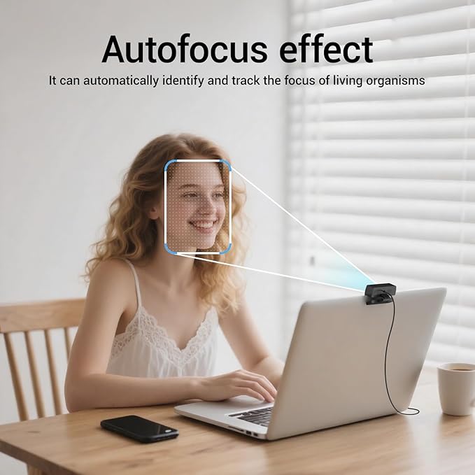 2K Webcam with Microphone, 1440P QHD Web Cam for Desktop Computer, Plug and Play USB Computer Camera for Laptop/PC, Streaming Web Camera with Auto Light Correction for Zoom/Teams/Skype, Mac/Windows