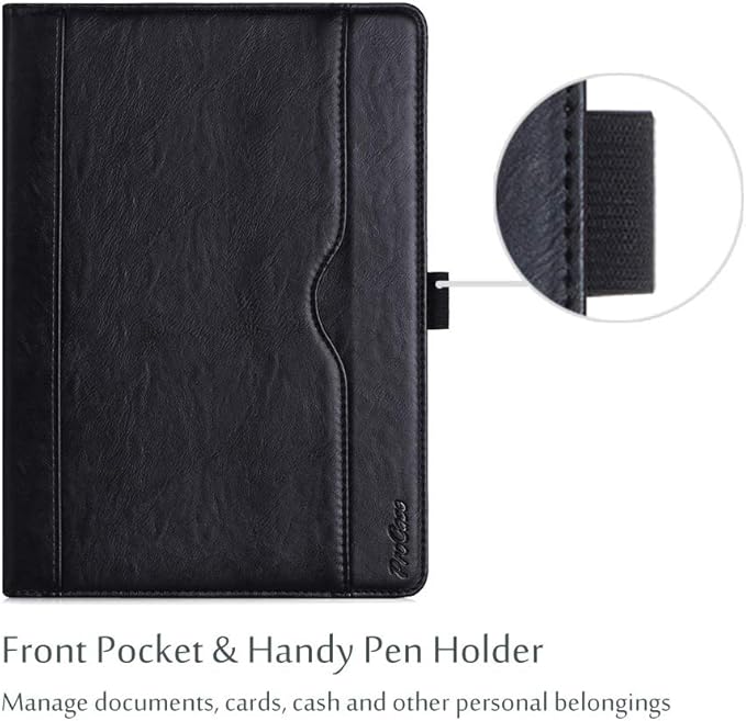 ProCase Case for iPad Air (3rd Gen) 10.5" 2019/iPad Pro 10.5" 2017, Vintage PU Leather Stand Folio Cover for iPad Air 3/iPad Pro 10.5-inch Multiple Viewing Angles with Pencil Holder -Black
