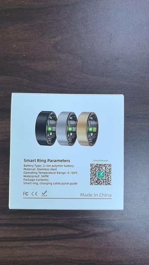 Smart Ring for Men & Women, Fitness and Health Tracker with Sleep Monitoring, Steps Counting, Daily Wellness Insights, IP68 Waterproof, No Subscription, Compatible with App (Black, 10)