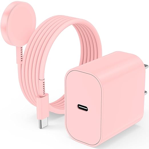 USB C Apple Watch Charger, [Apple MFi Certified] Magnetic iWatch Fast Charging Cable Cord 6ft and iPhone Type C Wall Charger Plug Block for Apple Watch Series Ultra 2/Ultra/11/10/9/8/7/SE/6/5/4/3/2