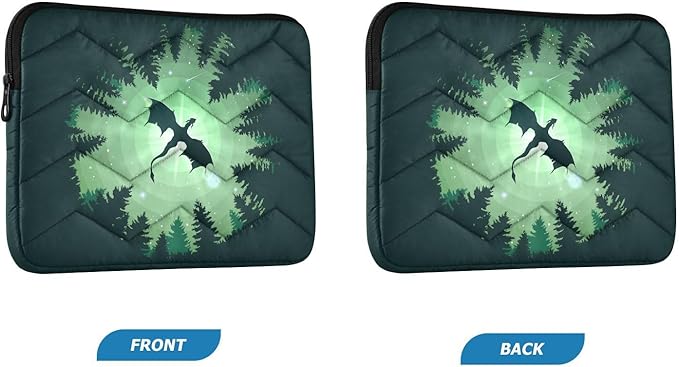 Cute Laptop Sleeve 13 inch Forest Dragon Starry Sky Dragon Green Laptop Cover for Women's 14 inch Waterproof Tablet Bag