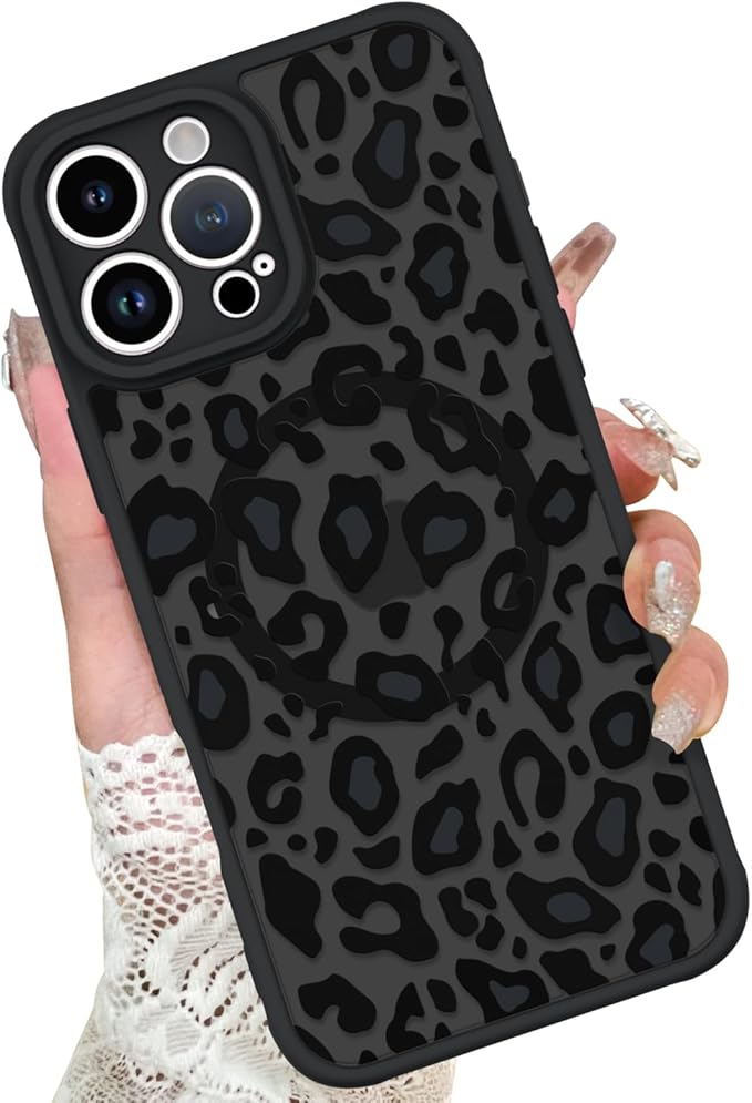KANGHAR Case for iPhone 16 Pro Max Phone Case [Compatible with Magsafe] Leopard Printed Pattern Cute Cheetah Protective Magnetic Case for Girls Women Men 6.9"