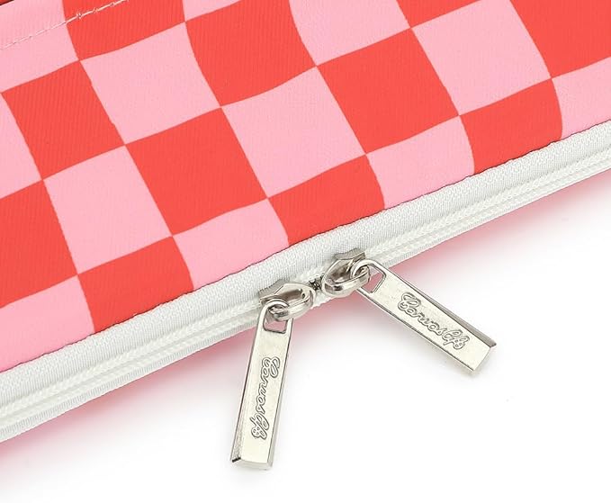 canvaslife Laptop Sleeve 15 Inch 15 Case and 15.6 Laptop Bag (Pink Check)