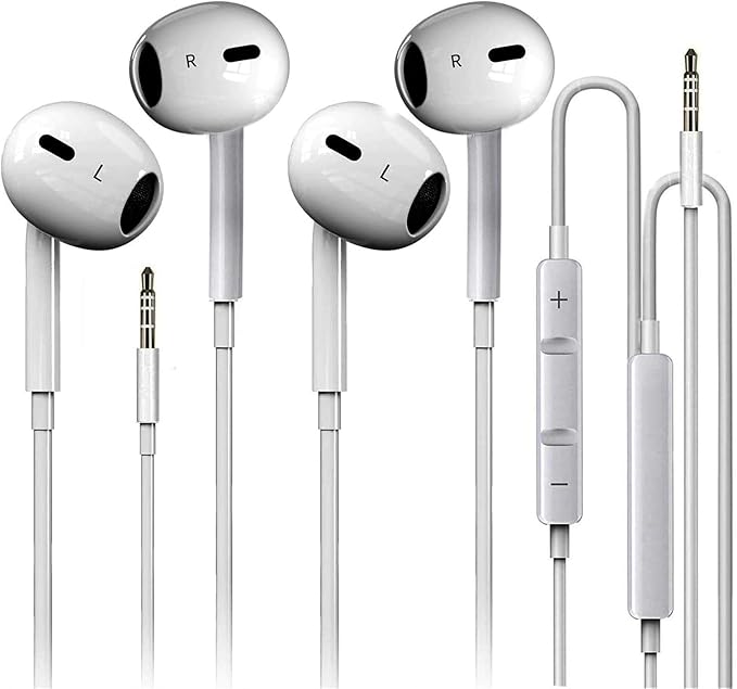 Nvnceiw 2-Pack Wired iPhone Earbuds/Headphones/Earphones with Mic and Volume Control, Compatible with iPhone, iPad, iPod, Computers, MP3/MP4 Players, Android Devices, and Most 3.5mm Audio Devices