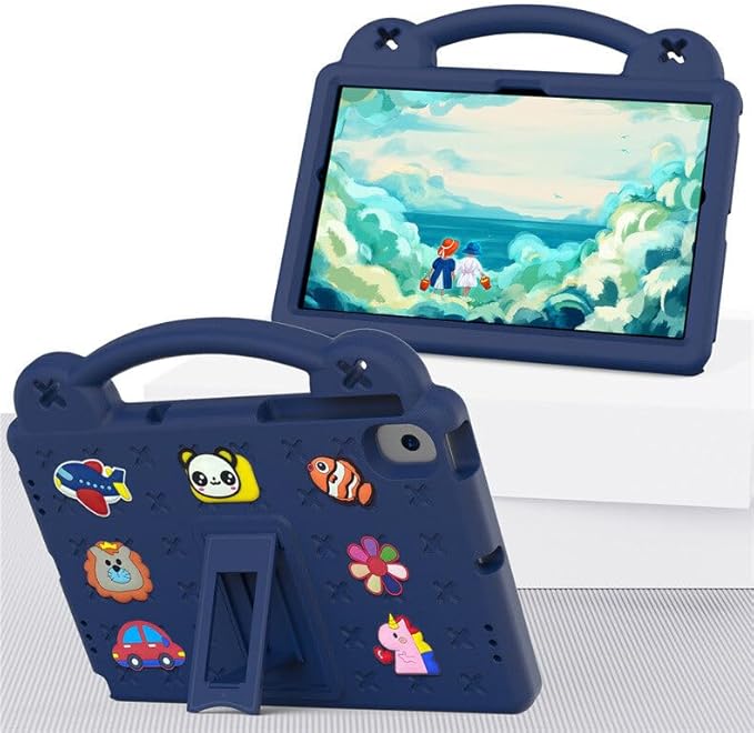 AKABEILA Compatible with Lenovo Tab M10 Plus(3rd Gen) 10.6 (2022)/Huawei MatePad Pro 10.8 (2019/2021)/SE 10.4(2023)/Samsung Tab A8 10.5 Tablet Case, Kids Case with Shoulder Strap - Navy Blue