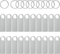 ABLAZE 8GB Flash Drive 20 Pack, Metal USB 2.0 Thumb Drives with Keychains USB Sticks Pendrives (Sliver)