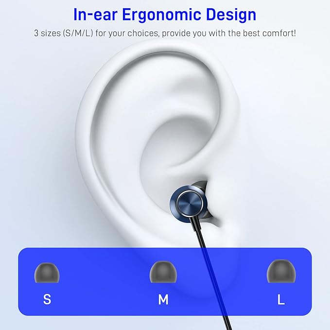 USB C Wired Earbuds for Google/Pixel 10 10a 9 8 8A 7 7A 6A for iPhone 17 17e Air 16 Pro Max 16e 15 Plus Corded Headphones for Apple/Android Type C Earphones for Samsung/Galaxy S26 S25 S24 Ultra Blue
