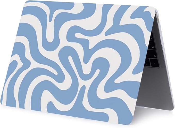 Hard Shell Compatible with MacBook Pro 16 Inch Case 2020 2019 Release Model A2141 with Touch Bar Touch ID, Plastic Protective Laptop Cover Case and Keyboard Skin, Blue Line