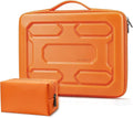DOMISO Laptop Hard Case 14-14.4 inch Waterproof Shockproof Hard Shell Laptop Sleeve with Handle & Storage Pocket, Compatible with MacBook, HP, Dell, Orange
