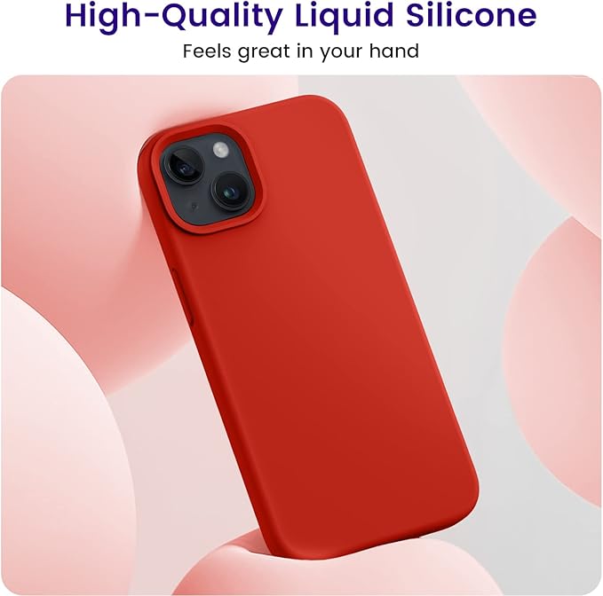 OTOFLY Designed for iPhone 13 Case, Silicone Shockproof Slim Thin Phone Case for iPhone 13 6.1 inch Red