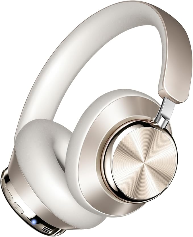 Wentronic Y03 Bluetooth Headphones Wireless Active Noise Cancelling Over Ear Headphones 48 Hours Playtime High Sound Quality 6 EQ Music Mode Headphones with Soft Ear Cushion - Starlight