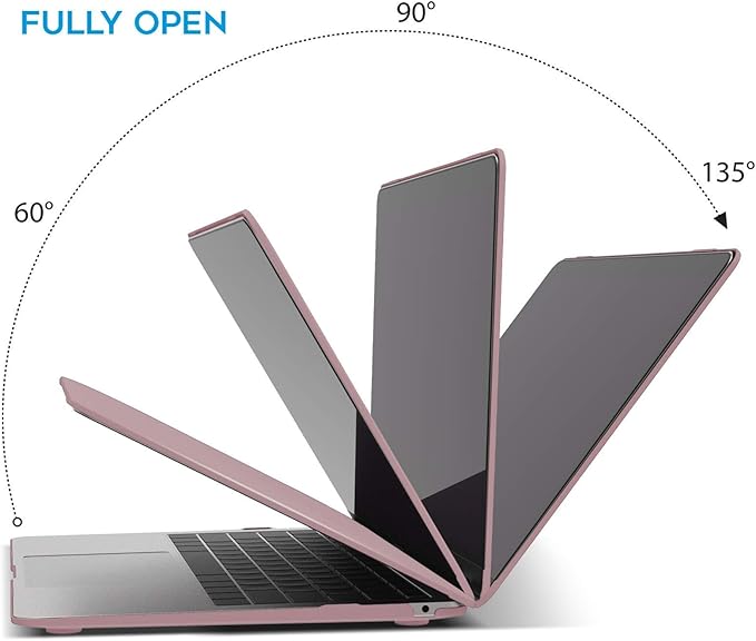 IBENZER Compatible with New MacBook Air 13 inch Case 2022 2021 2020 M1 A2337 A2179 A1932, Plastic Hard Shell Case with Keyboard Cover for Mac Retina Display with Touch ID, Rose Gold, MAT13-MPK+1B
