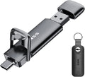SSK External USB C SSD Flash Drive 512GB, Up to 550MB/s 2-in-1 Type C+ USB A USB3.2 Gen2 Solid State Thumb Drive, Memory Stick Data Storage for iPhone 15/PS4/PS5/Android Phone/Windows/Mac
