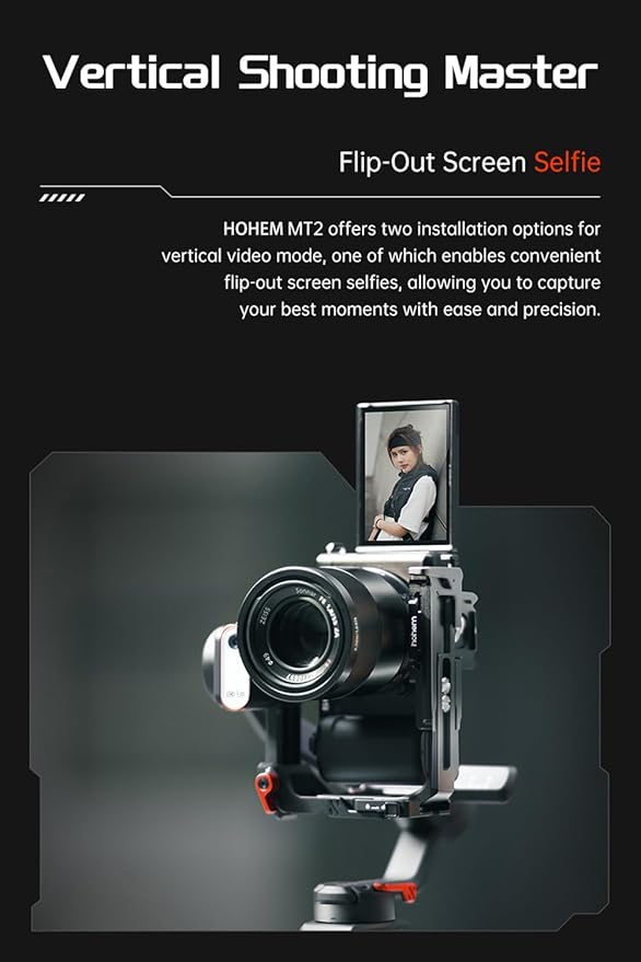 Hohem iSteady MT2 Kit Camera Stabilizer with AI Tracker/Magnetic Fill Light, All in One 3-Axis Gimbal Stabilizer for Mirrorless Camera Smartphone, Native Vertical Shooting