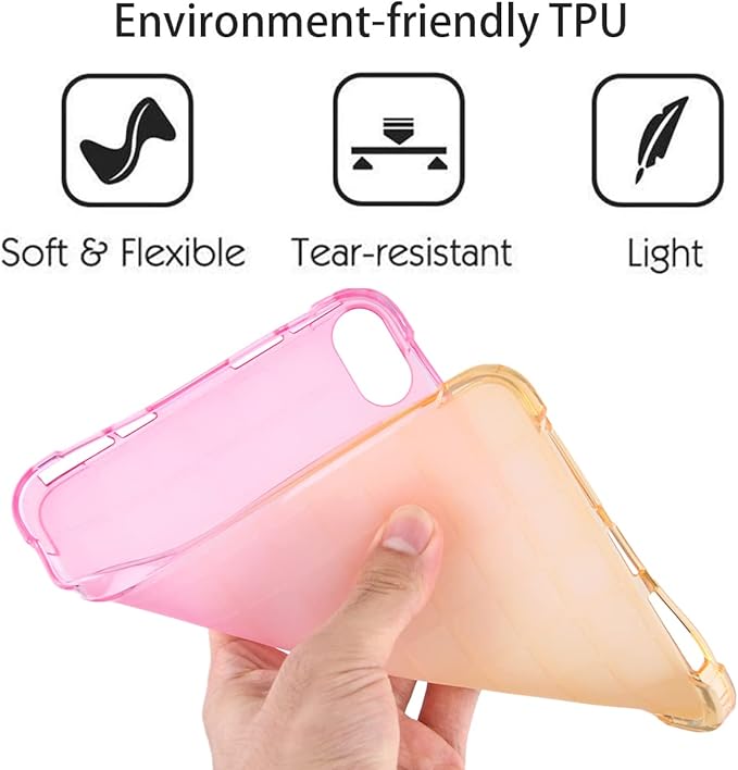 for iPad (A16) 11th Generation 11" 2025 & iPad 10th Generation Case 10.9 inch 2022, Lightweight Thin Translucent Soft TPU Back Shockproof Matte Clear Silicone Gradient Shell, Pink & Yellow