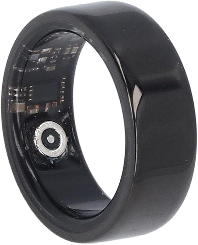 FOSA Smart Ring, Smart Health Ring Health Tracker, Sleep Monitoring Step Counting IP68 Waterproof Smart Ring Fitness Tracker with APP for Men and Women Black