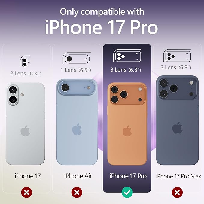 FireNova Magnetic for iPhone 17 Pro Case, Compatible with MagSafe, [Integrated Silicone Camera Control Button] [Camera Protection] Anti-Scratch Microfiber Lining Phone Case, 6.3", Clove Purple