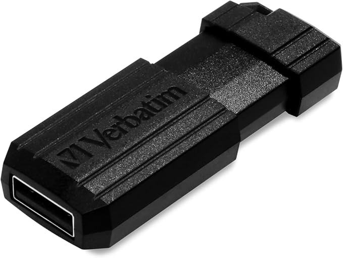 Verbatim 32GB Pinstripe USB 2.0 Flash Drive Retractable Thumb Drive – Business 10pk – Black