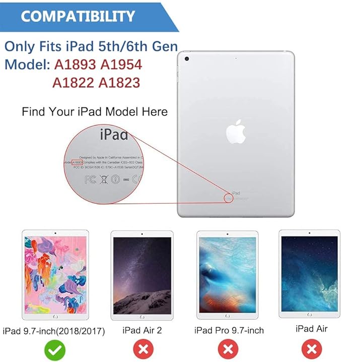 TSQQST iPad 9.7 Inch Case 6th 5th Generation 2018 2017 for Kids Girls | 6th Generation iPad Case with Pencil Holder & Stand | Slim Cute Case for iPad 5th Generation A1893 A1822 A1954 A1823 | Pink