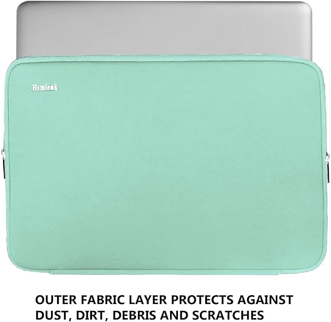 Laptop Sleeve 15.6 Inch, Durable Shockproof Protective Cover Flip Case Briefcase Carrying Bag Compatible with 15.6" HP, ASUS, Lenovo, Acer, Notebook, Computer, Ultrabook, Chromebook, Light Blue