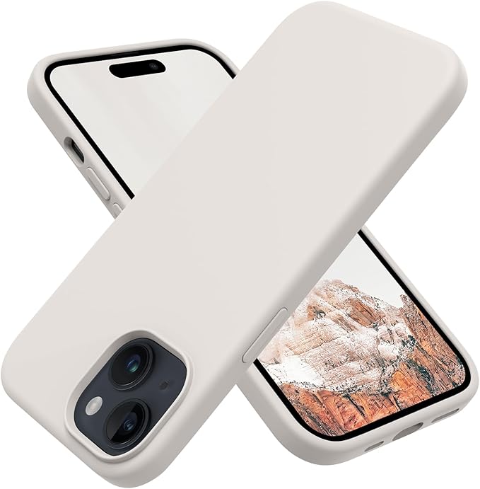 OTOFLY Compatible with iPhone 15 Case, Silicone Shockproof Slim Thin Phone Case for iPhone 15 (6.1 inch),(Stone)