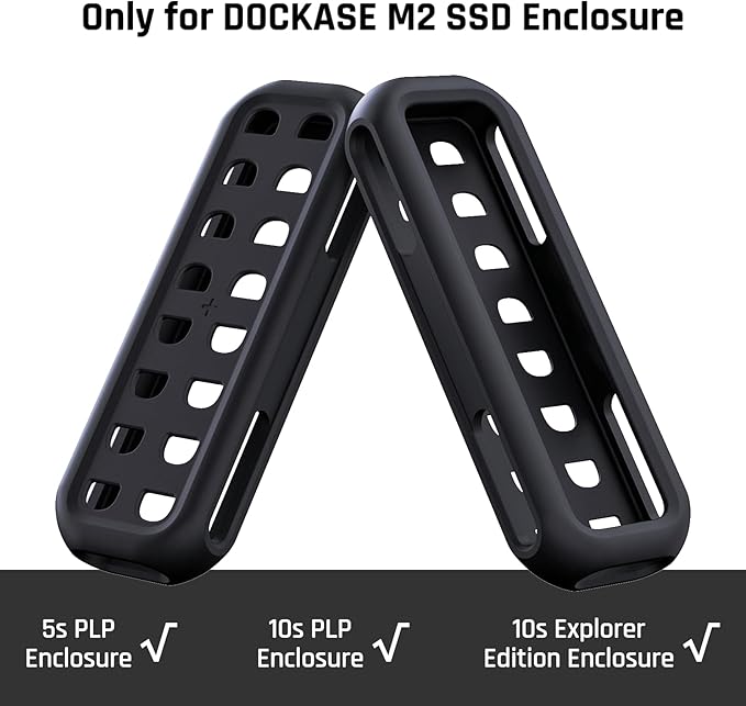 DOCKCASE Resilient Silicone Case Full-Body Protective Case Designed for DOCKCASE M.2 PLP SSD Enclosure and Explorer Edition M.2 NVMe SSD Enclosure [Space Gray]