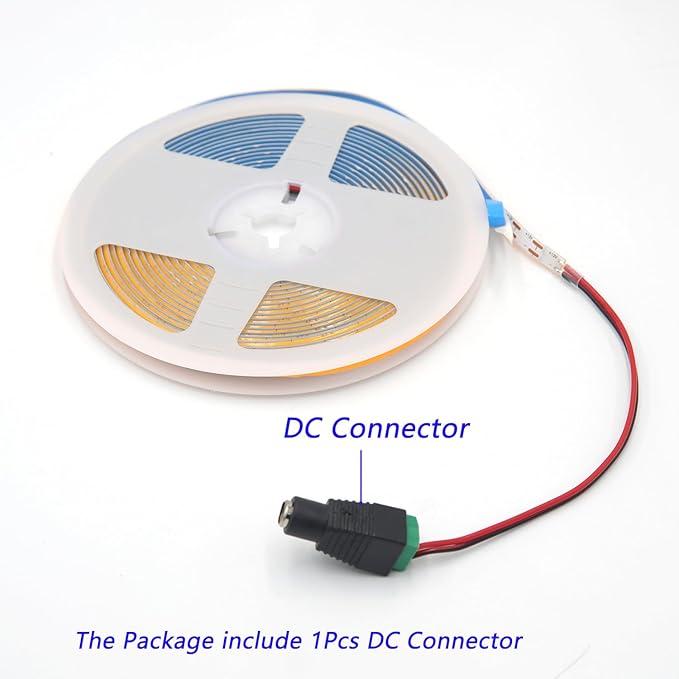 5mm COB LED Strip ,12V 400LEDs/m RA>90 High CRI LED Tape Light,Multiple color options, Cuttable Flexible,16.4FT 2000LEDs IP30 COB LED Light for Indoor House Kitchen Room Decor (Ice Blue)