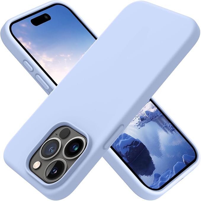 OTOFLY for iPhone 15 Pro Max Case [Compatible with MagSafe] Full-Body Silicone Shockproof Slim Thin Phone Case for iPhone 15 Pro Max 6.7 inch (Light Blue)