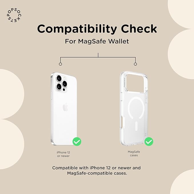 PopSockets Phone Wallet for MagSafe, Phone Card Holder with Grip, Green - Fatigue