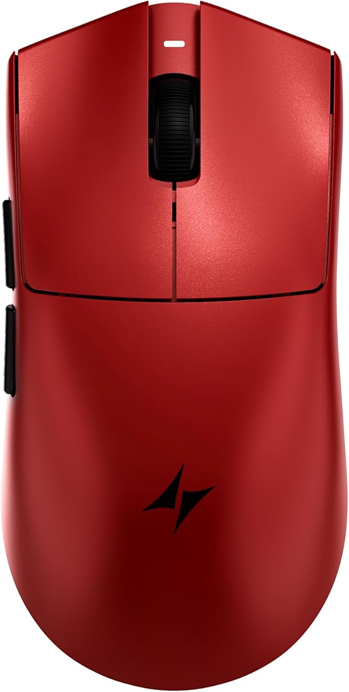 ATK Blazing Sky X1 V2 Wireless Gaming Mouse, 54g Lightweight, PAW3950Ultra Sensor, Nordic 54L15 MCU, Optical Switches, New GEM 8K Dongle, Dual-Mode 2.4G/Wired (Ultimate, Metallic Red)