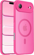 Symcele Designed for iPhone Air Case, Compatible with MagSafe, [Camera Protection] [15FT Military Drop Protection] Shockproof Translucent Matte Anti-Slip Thin Slim Phone Case, 6.5", Hot Pink