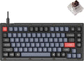 Keychron V1 Wired Custom Mechanical Keyboard, 75% Layout QMK/VIA Programmable Macro with Hot-swappable Keychron K Pro Brown Switch Compatible with Mac Windows Linux (Frosted Black - Translucent)
