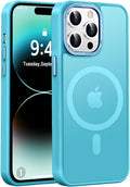 Newfuture Designed for iPhone 14 Pro Case with Magnetic [13 FT Military Drop Protection] [Compatible with Magsafe] Slim Translucent Matte Shockproof with Anti-Fingerprint Phone Case, Lake Blue