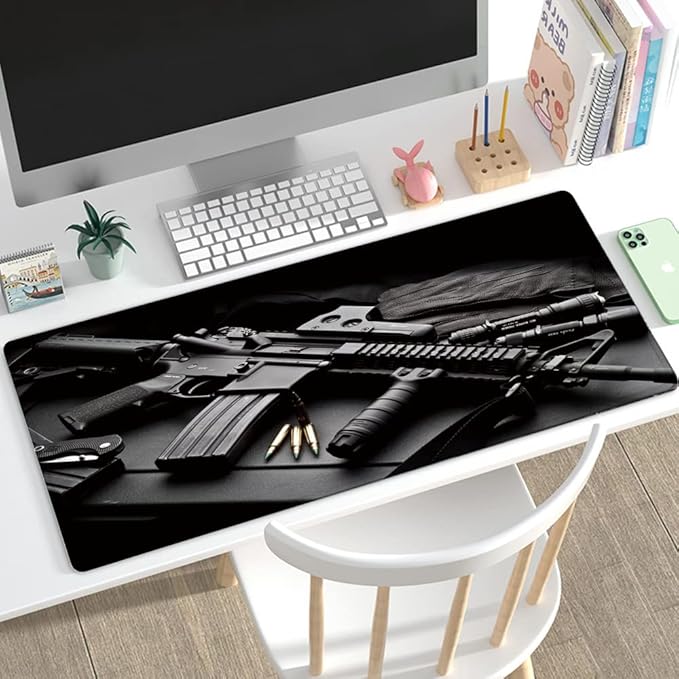 31.5x11.8 Inch Non-Slip Long Extended Large Gaming Mouse Pad with Stitched Edges XL Laptops Keyboard Mouse Mat(AK47)