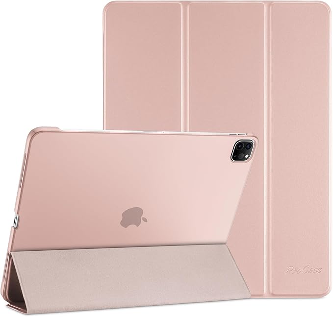 ProCase Smart Case for iPad Pro 12.9 2022/2021/2020/2018, Slim Stand Hard Back Shell Smart Cover for iPad Pro 12.9" 6th Gen/5th Gen/4th Gen/3rd Gen -Pink
