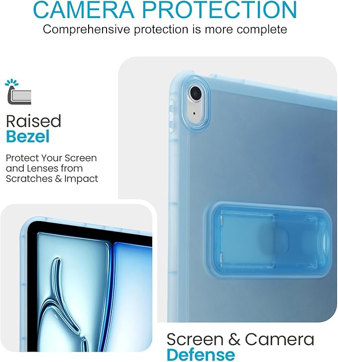 Slim Case for iPad (A16) 11th Generation 11 Inch 2025 / iPad 10th Generation 10.9 Inch 2022, Built-in Kickstand Non-Slip Shockproof Rugged Protective for iPad 11th 10th Gen, Blue