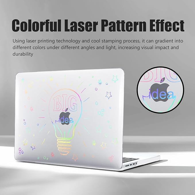 DTangLsm for MacBook Pro 14 inch Case 2026 M5, 2025-2021 M4 M3 M2 M1 A3426 A3427 A3434 A3112 A3185 A3401 A2918 A2992 A2779 A2442, Plastic Hard Cover for MacBook Pro 14 Case&Keyboard Skin, Big Bulb