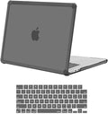 MOSISO Shock-Absorbing Hard Case Compatible with MacBook Air 15 inch M5 2026 M4 M3 M2 2025-2023 A3448 A3241 A3114 A2941,Anti-Cracking Heavy Duty Hard Shell with TPU Bumper&Keyboard Cover, Smoke Gray