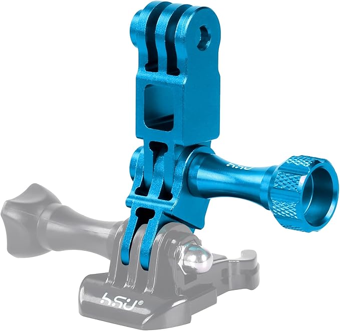 HSU Aluminum Alloy Metal Adjust Arm Straight Joints Mount, Same Direction Straight Joints Mount for Go Pro Hero 13/12/11/10/9/8/7/6/5 Black, DJI Osmo Action Action Camera and More (Blue)